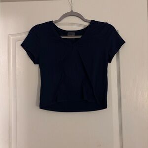 Olivia Rae Blue Crop Fitted T-Shirt